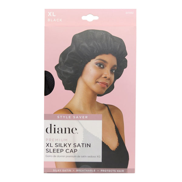 DIANE Premium XL Silky Satin Sleep Cap Black