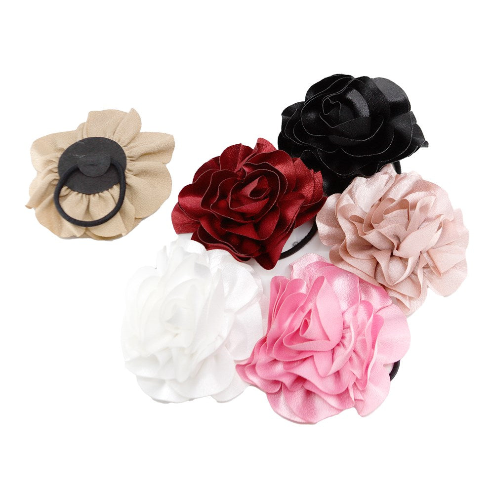 KIM & C Ponytail Holder With Handmade Flower (12pcs)