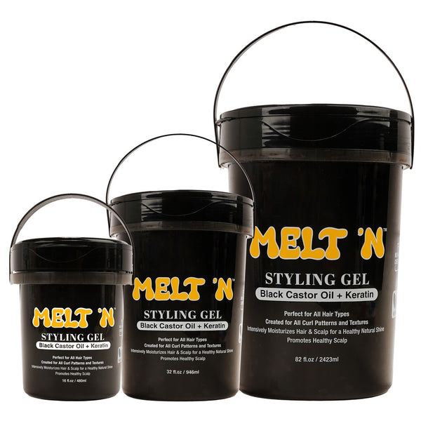 EBIN MELT'N Styling Gel Black [Black Castor Oil + Keratin]