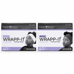 Two boxes of Grahani Beauty WRAPP-IT Styling Strips side by side on a white background, one labeled WHITE and the other labeled BLACK.