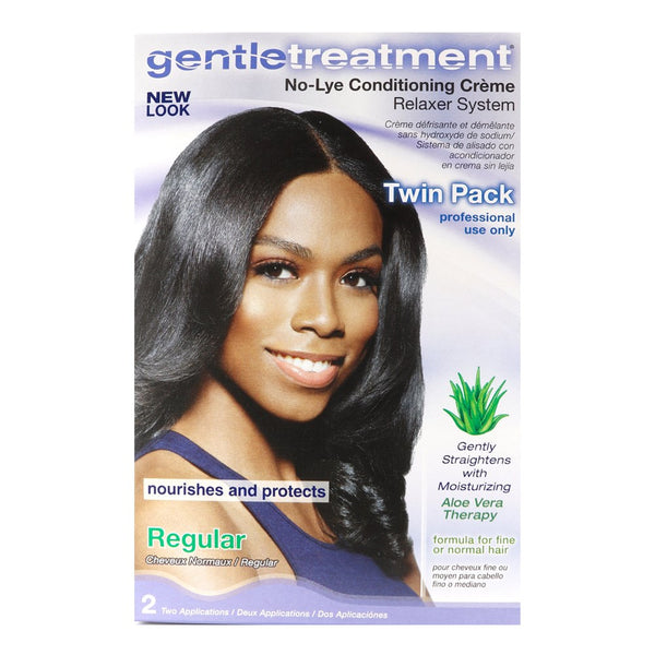 GENTLE TREATMENT No-Lye Conditioning Creme Twin Pak Relaxer Kit [Regular]