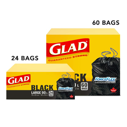 GLAD Black Garbage Bag Force Flex Drawstring