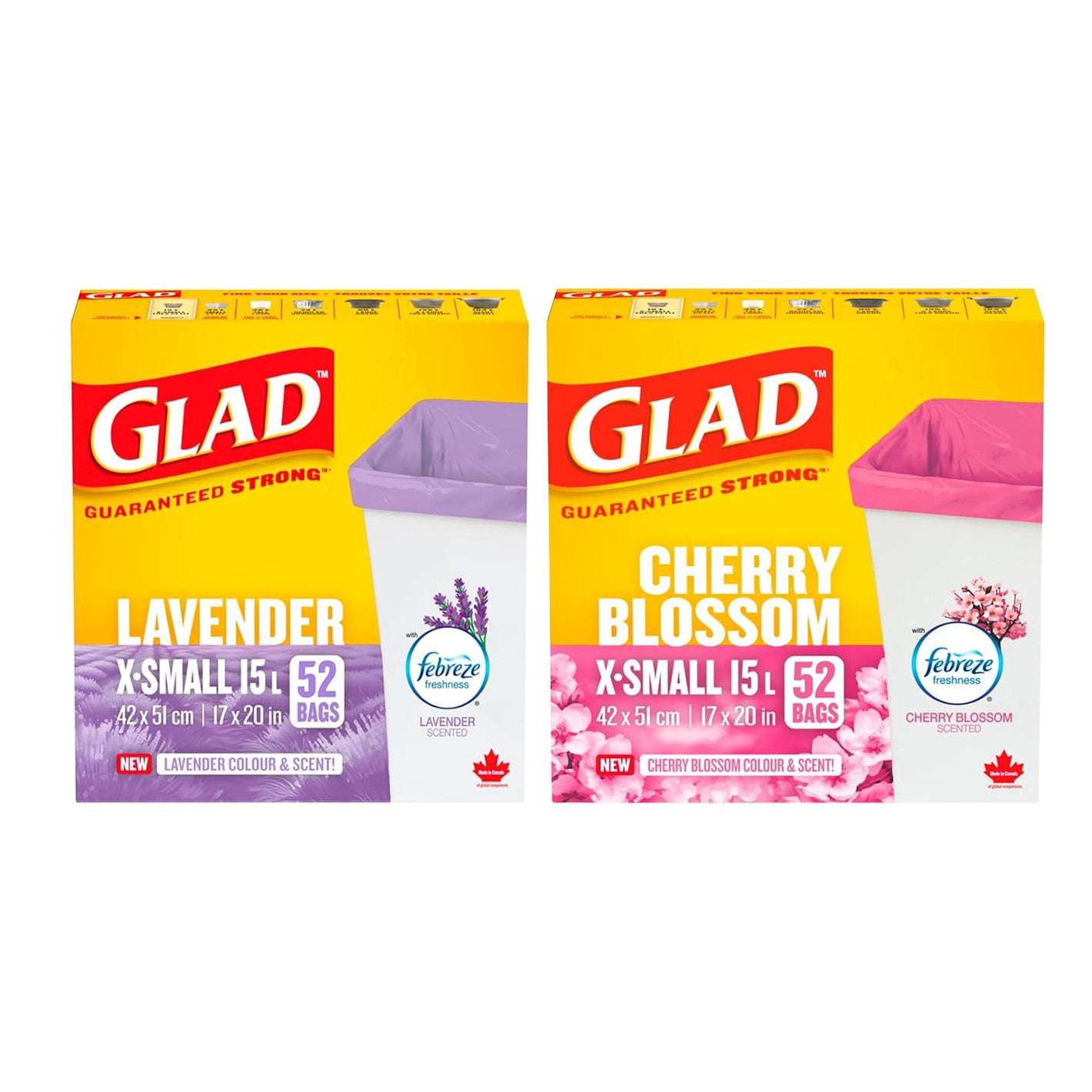 GLAD Scented Garbage Bag Extra Small 15L (52ct)