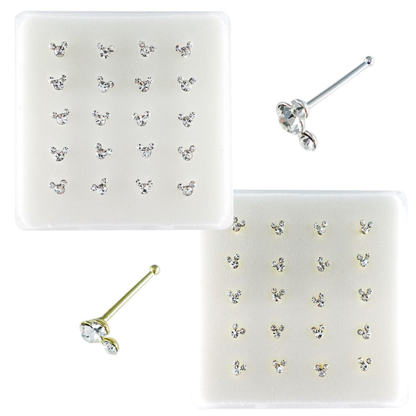 INTERVISION 925 Stering Silver Nose Stud w/tip NP19009-1 (20pcs)