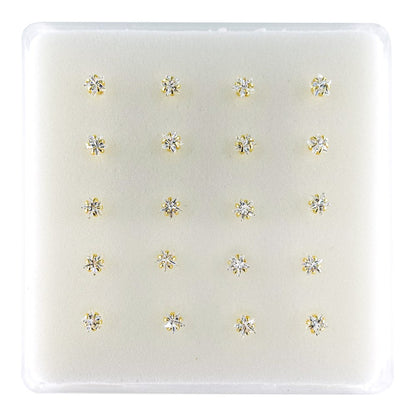 INTERVISION 925 Silver Nose Stud with Cubic Zirconia, no tip, 3mm  19009-9AST (20pcs)