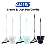 Set of broom and dust pan combos with 3JALBIT branding on a white background
