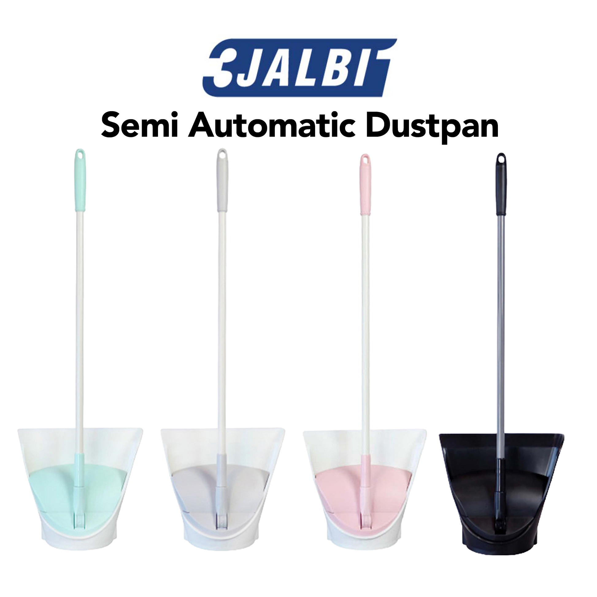 Semi-automatic dustpan with JALBIT branding on a white background