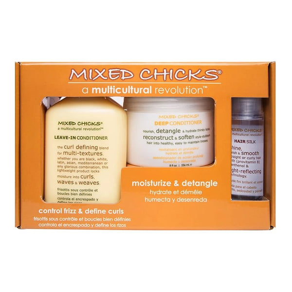 MIXED CHICKS Quad Pack - Shampoo, Deep conditioner, Leave-in Conditioner, Hair Silk