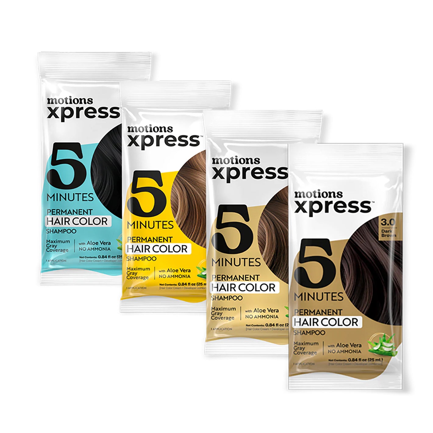 MOTIONS Xpress Permanent Hair Color Shampoo (0.84oz)