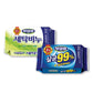 Two packages of laundry soap with Korean text on a white background