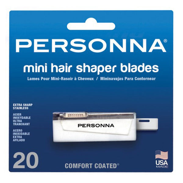 PERSONNA Mini Hair Shaper Blades [1 Dispenser of 20 Blades]