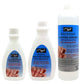 Three bottles of salon formula acetone on a white background