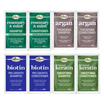 Collection of Difeel hair care product packages on a white background