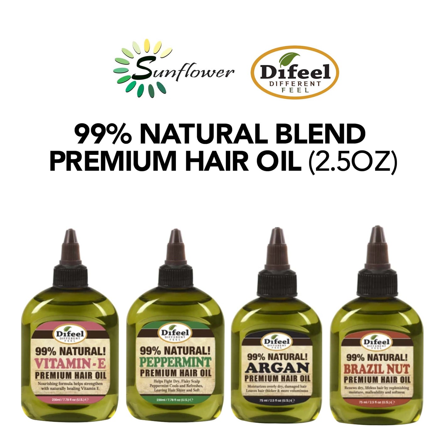 Difeel(Sunflower)  99% Natural Blend Premium Hair Oil