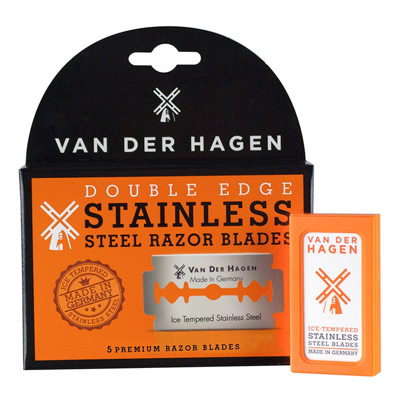 VAN DER HAGEN  Ice Tempered Stainless Steel Razor Blades (5 Blades)