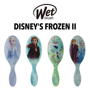 Four Wet Brush Disney's Frozen II hairbrushes on a white background