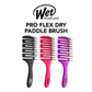 Three paddle brushes with black, pink, and purple handles on a white background, featuring the Wet Brush Pro logo.
