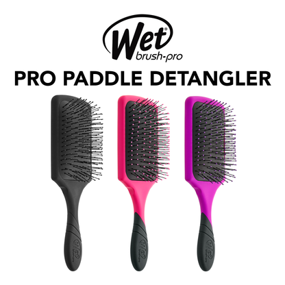 Three Wet Brush Pro paddle detanglers on a white background with 'Wet brush pro' branding.
