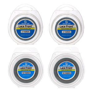 Four packages of Lace Front hair system tape with labels on a white background