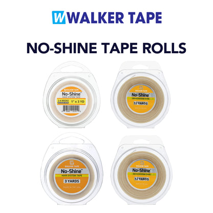 Four rolls of Walker Tape No-Shine tape with packaging on a white background.