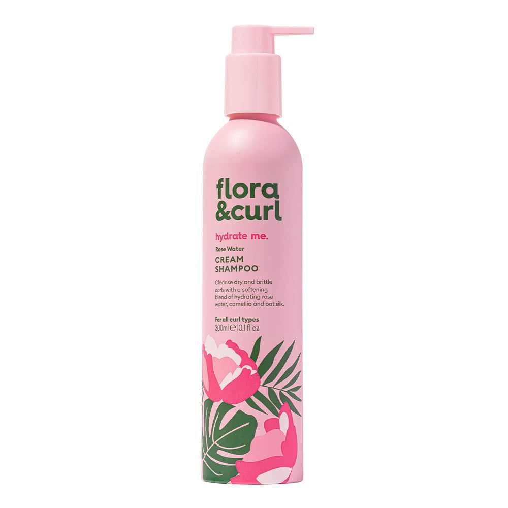 FLORA & CURL Rose Water Cream Shampoo (10.1oz)