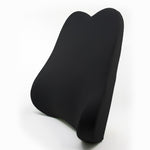 Black car seat cushion on a white background