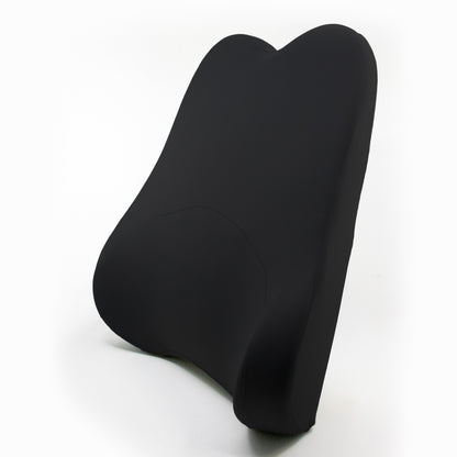 Black car seat cushion on a white background