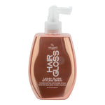 Hair gloss bottle with pump on a white background
