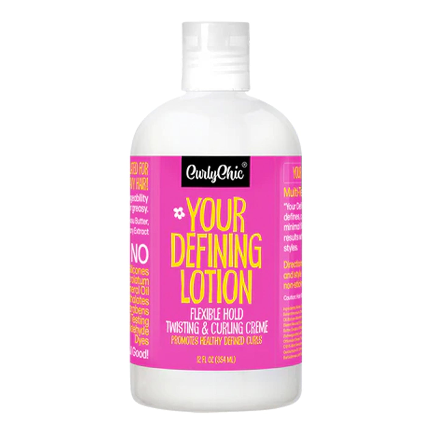 Bottle of Curly Chic 'Your Defining Lotion' on a white background