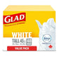 GLAD White Garbage Bag [Tall 45L]