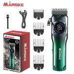 Marske hair trimmer set with packaging, attachments, and cable on a white background