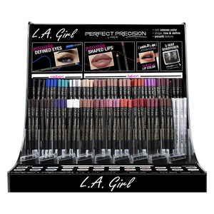L.A. GIRL Perfect Precision Eyeliner & Lipliner Acrylic Display (24colors x 9pcs, Sharpeners x 9pcs) (GCD267.1)