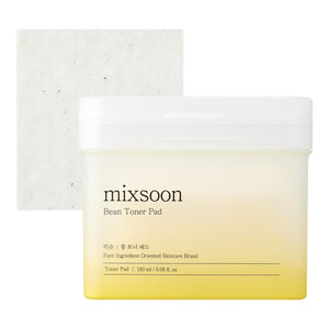Bean toner pad with gradient design and 'mixsoon' branding on a white background