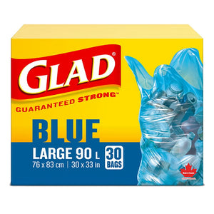 GLAD Blue Recycling Bag [Large 90L, 76X83 cm]