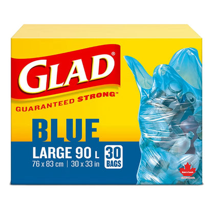 GLAD Blue Recycling Bag [Large 90L, 76X83 cm]