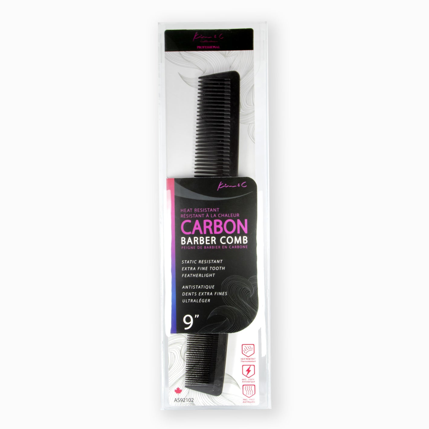 Kim & C Carbon Barber Comb 9inch