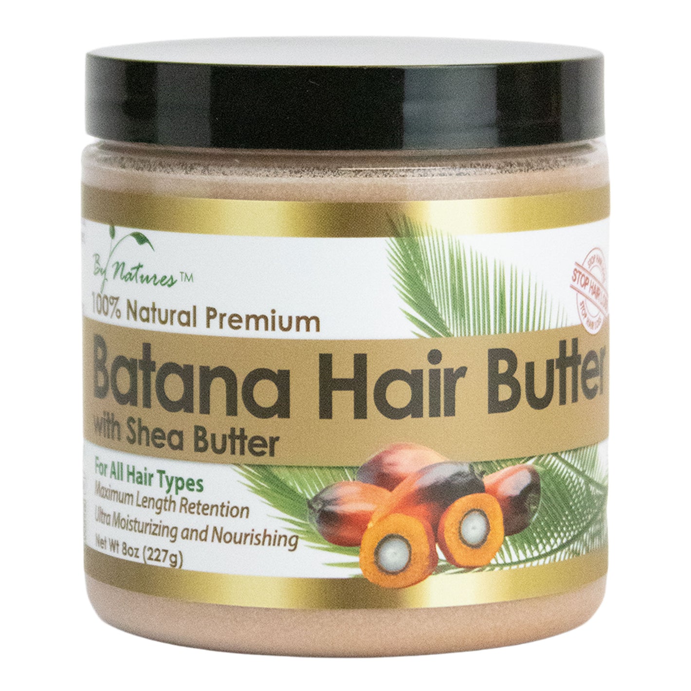 Jar of Batana Hair Butter with Shea Butter on a white background