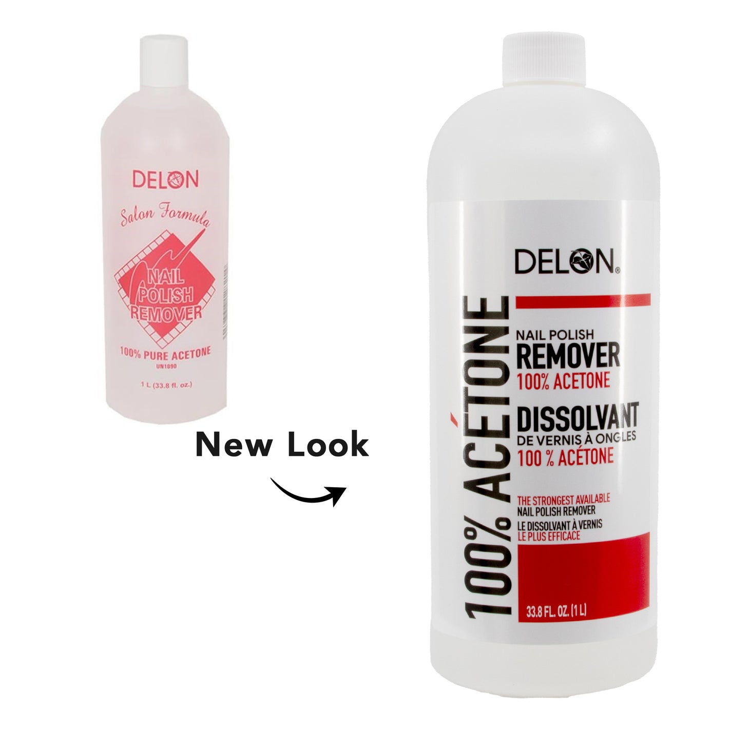 DELON 100% Pure Acetone Nail Polish Remover (1L/33.8oz)