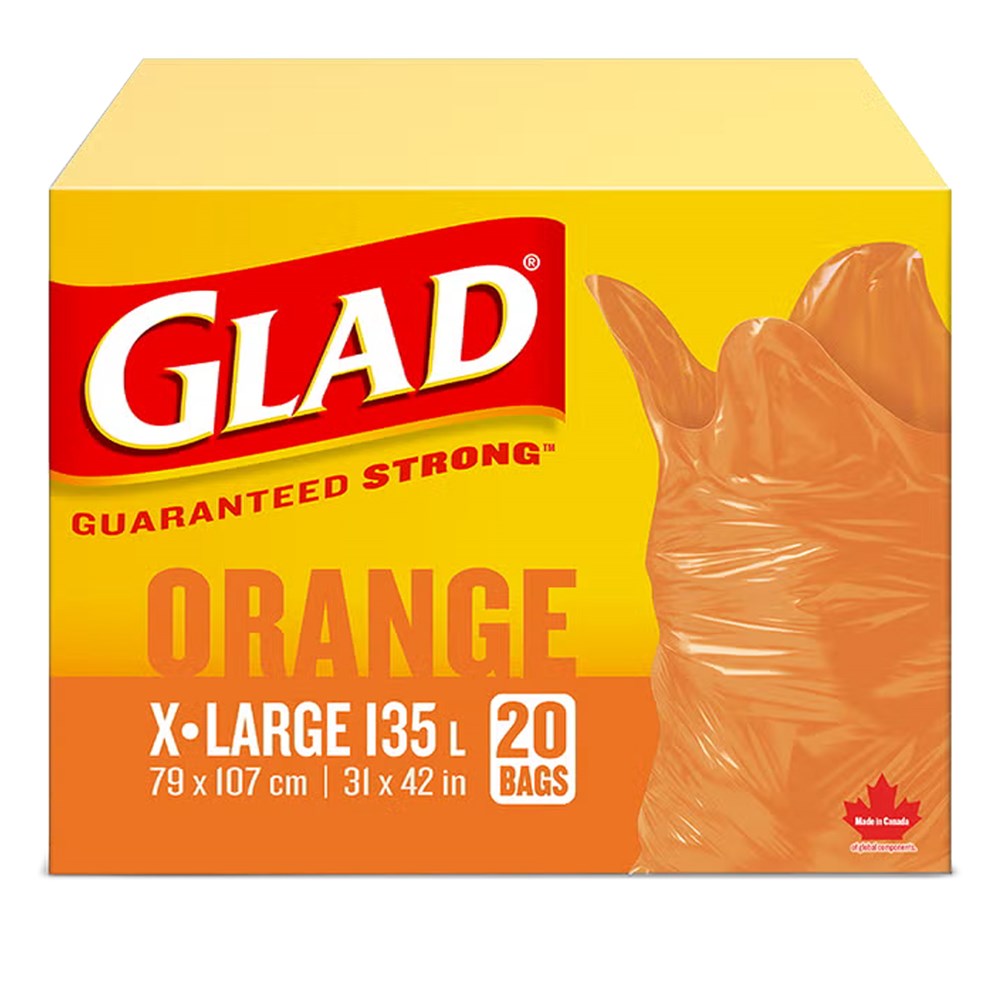 GLAD Orange Garbage Bag [X-Large 135L]
