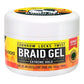 Jar of Cornrow Locks Twist Braid Gel with colorful label on a white background