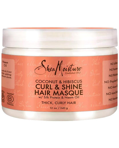 SHEA MOISTURE Coconut & Hibiscus Curl & Shine Hair Masque (12oz)