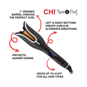 Hair straightener with features highlighted on a white background