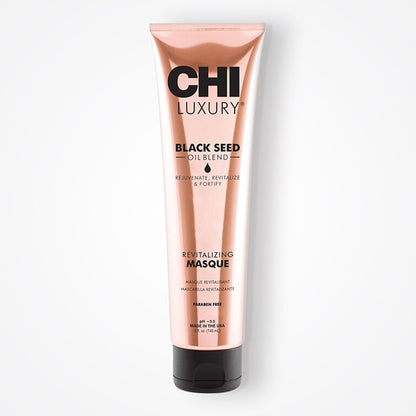 CHI Luxury Black Seed Oil Blend Masque tube on a white background