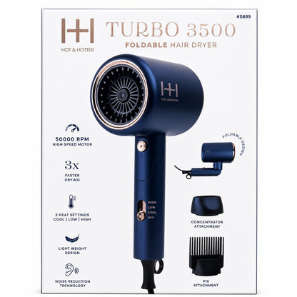 ANNIE Hot & Hotter Turbo 3500 Foldable Hair Dyer