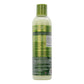 Bottle of shampoo with green label on a white background