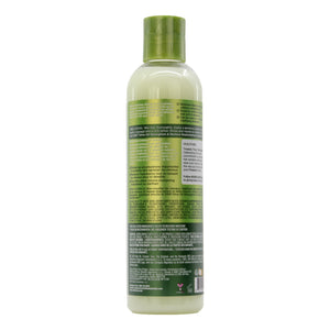 Bottle of shampoo with green label on a white background