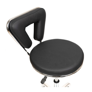 Gen'C Beauty Hydraulic Rolling Stool with Backrest Black