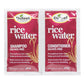 Two packets of Difeel rice water shampoo and conditioner on a white background