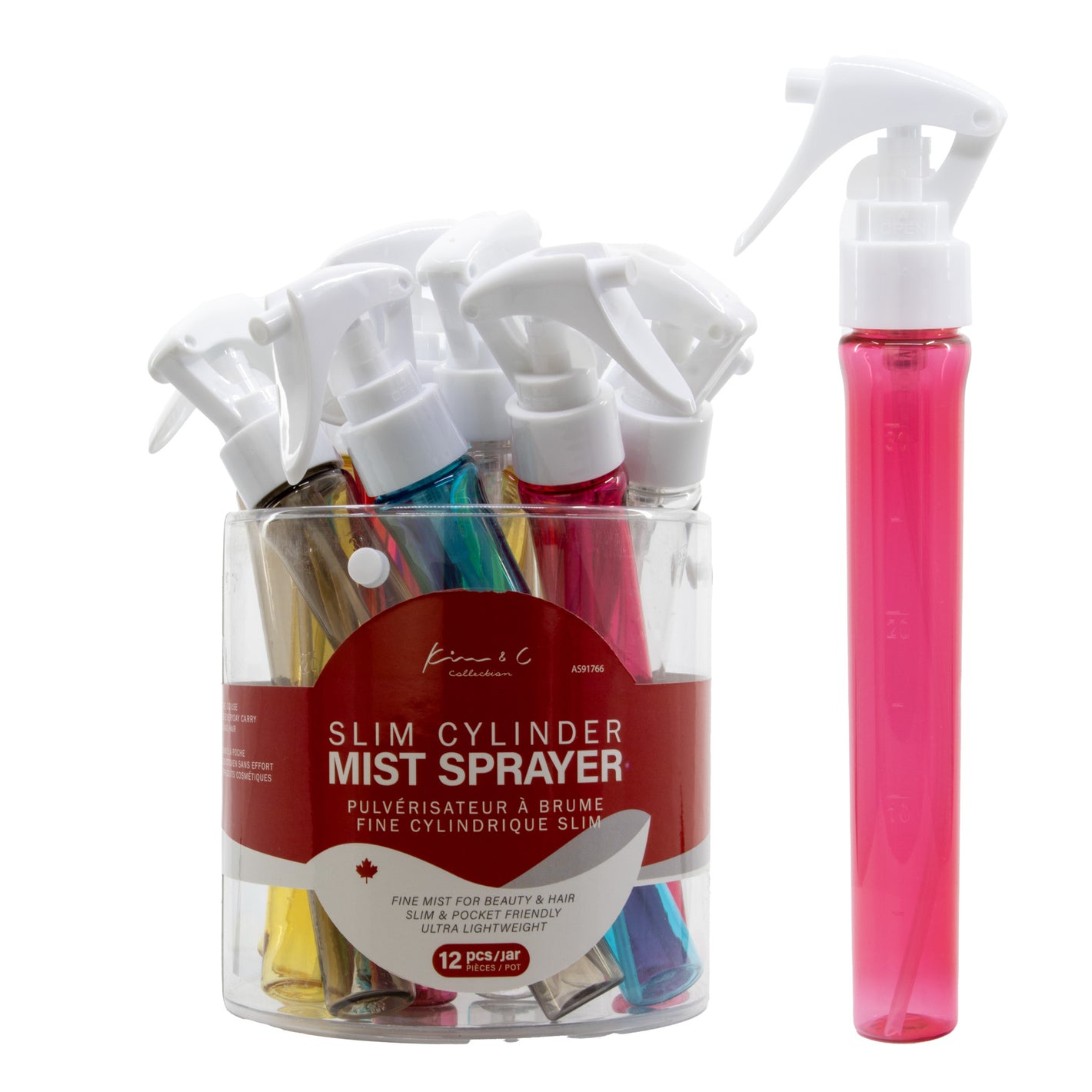 Kim & C Slim Cyliner Mist Pencil Spray bottles (12pcs/Jar)-Assorted