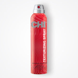 Red can of CHI Texturizing Spray on a white background